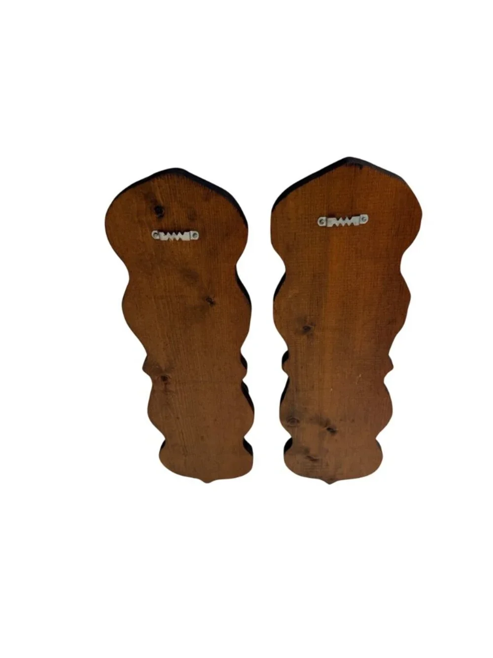 Wood Wall Candle Sconces Pair Colonial Early American Farmhouse Vtg Country Deco